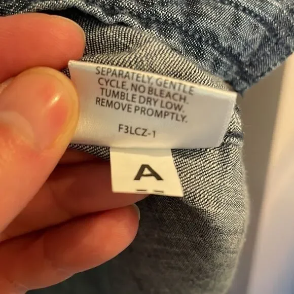 Eileen Fisher Denim Long Sleeve Button Down Shirt - Picture 6 of 8